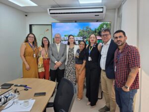 Encontro na Fecomércio-Sesc-Senac, com o presidente Sebastião Campos, do representante do CETUR-PA, Paulo Pinheiro e equipes técnicas do Sesc e do Senac.